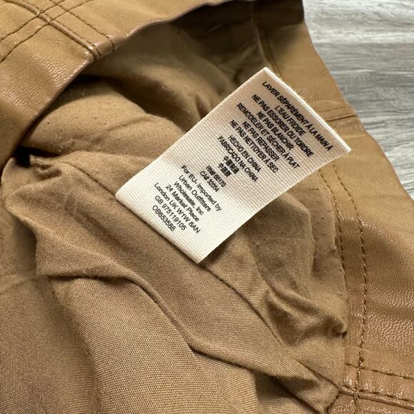 Free People Tan Womens 8 Back Zip Faux‎ Leather Winter Casual A-Line Mini Skirt - Picture 9 of 10